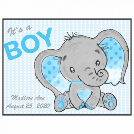 Baby Boy Elephant Yard Sign